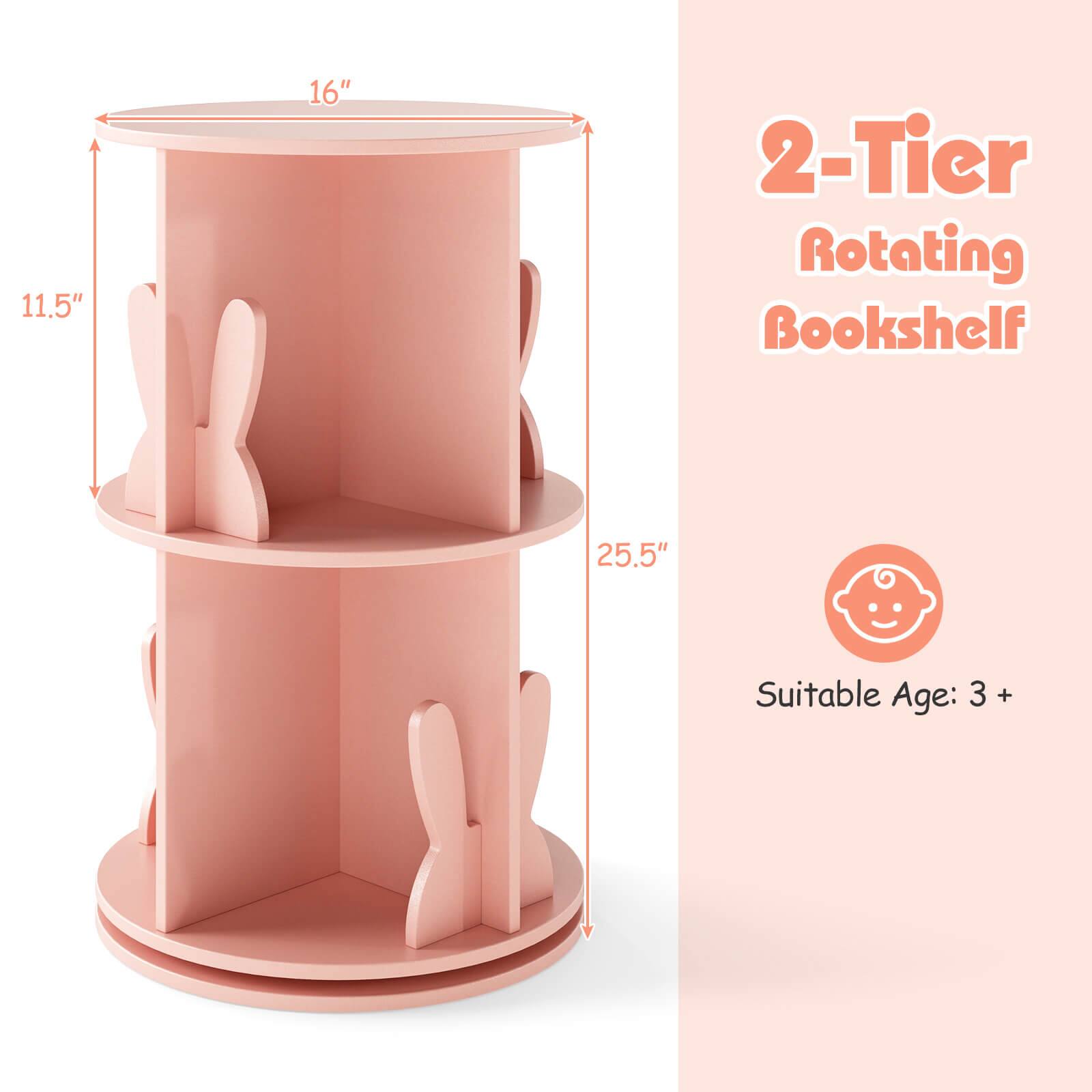 11.5" 16" 2-Tier Rotating Bookshelf 25.5"  
Suitable Age: 3 +