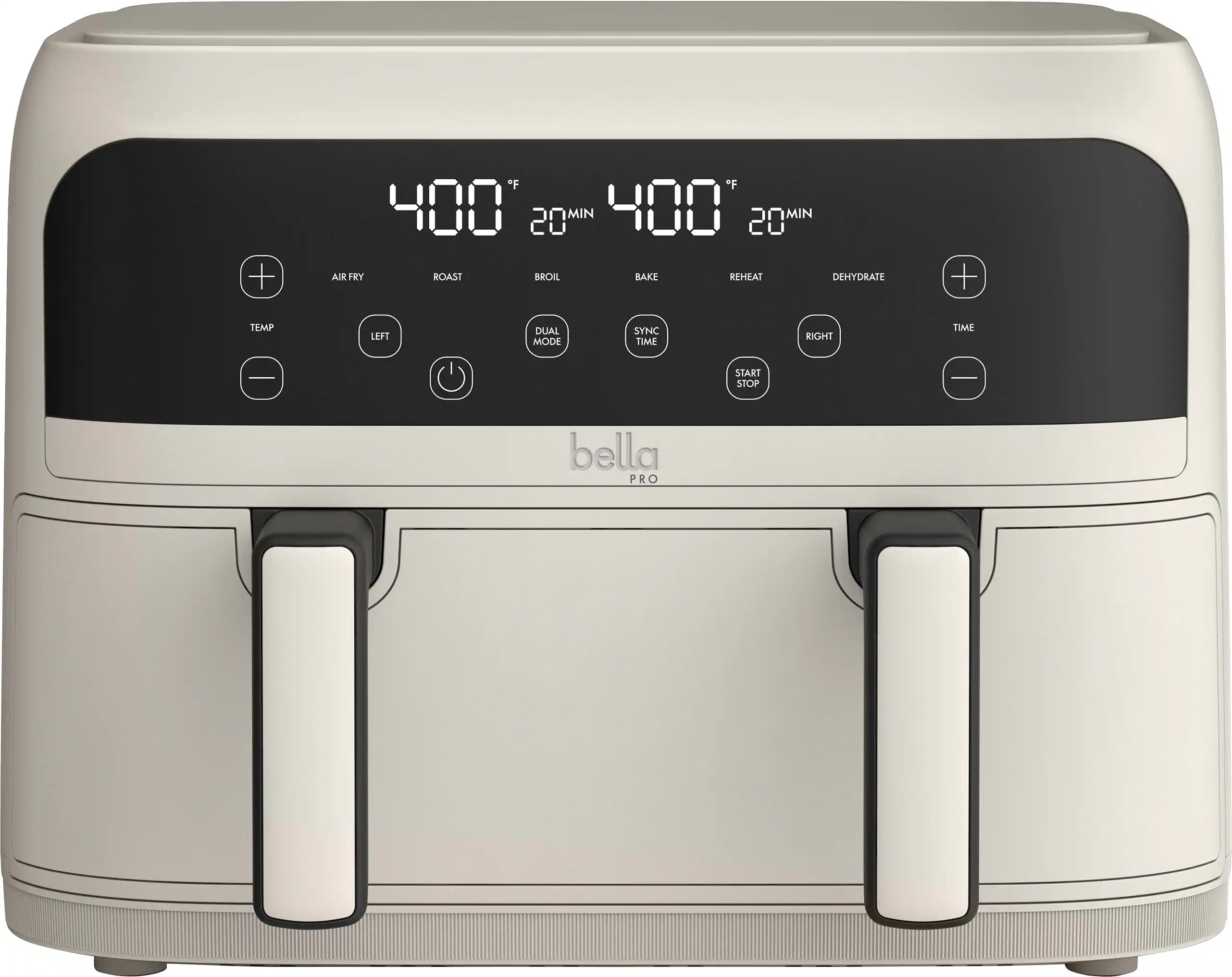 bella PRO - 4-qt. TriZone Touchscreen Air Fryer with Dual Flex Basket - Oatmilk