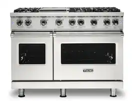 Viking - 6.1 Cu. Ft. 48"W. Professional 5 Series Freestanding Double Oven Gas Convection Range - Pure White