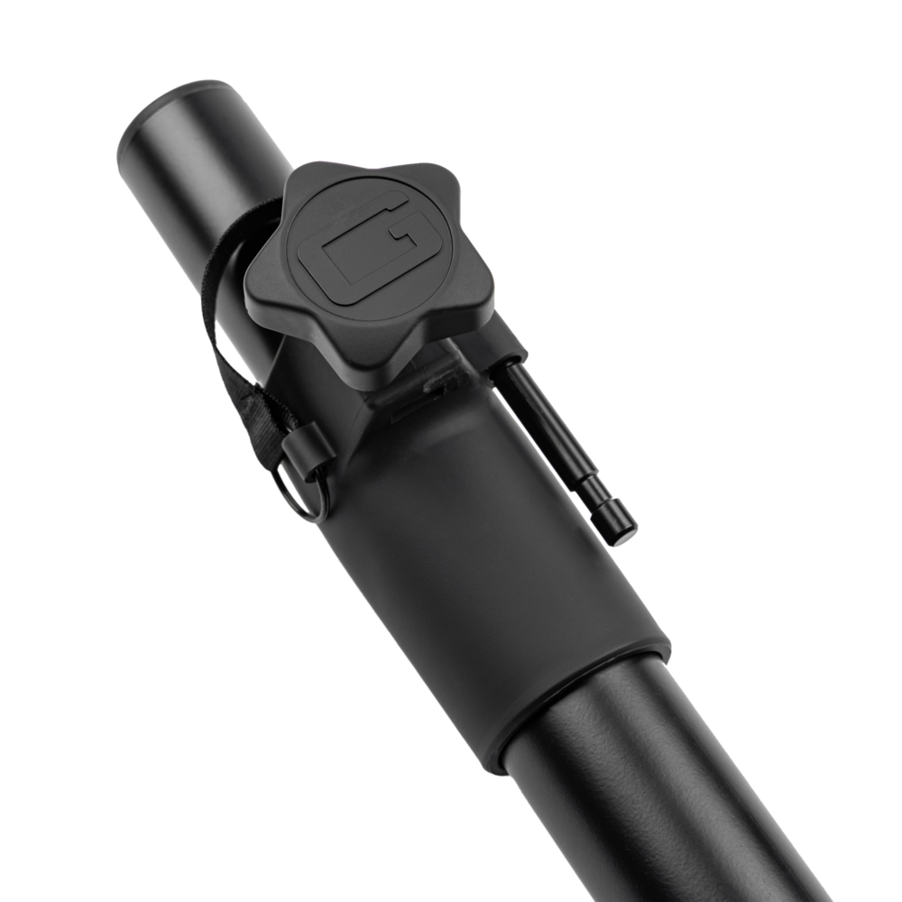 Left. Gator Frameworks - Adjustable Sub Pole, with Heavy-Duty All-Steel Construction, Dual-Diameter Tube, Adjustable Height & Built-In Safety Pin.