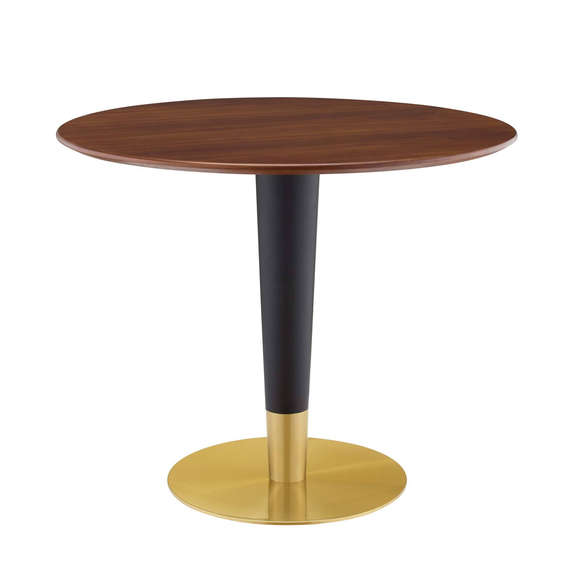 Angle. Modway - Zinque 36" Dining Table by Modway - Gold Walnut.