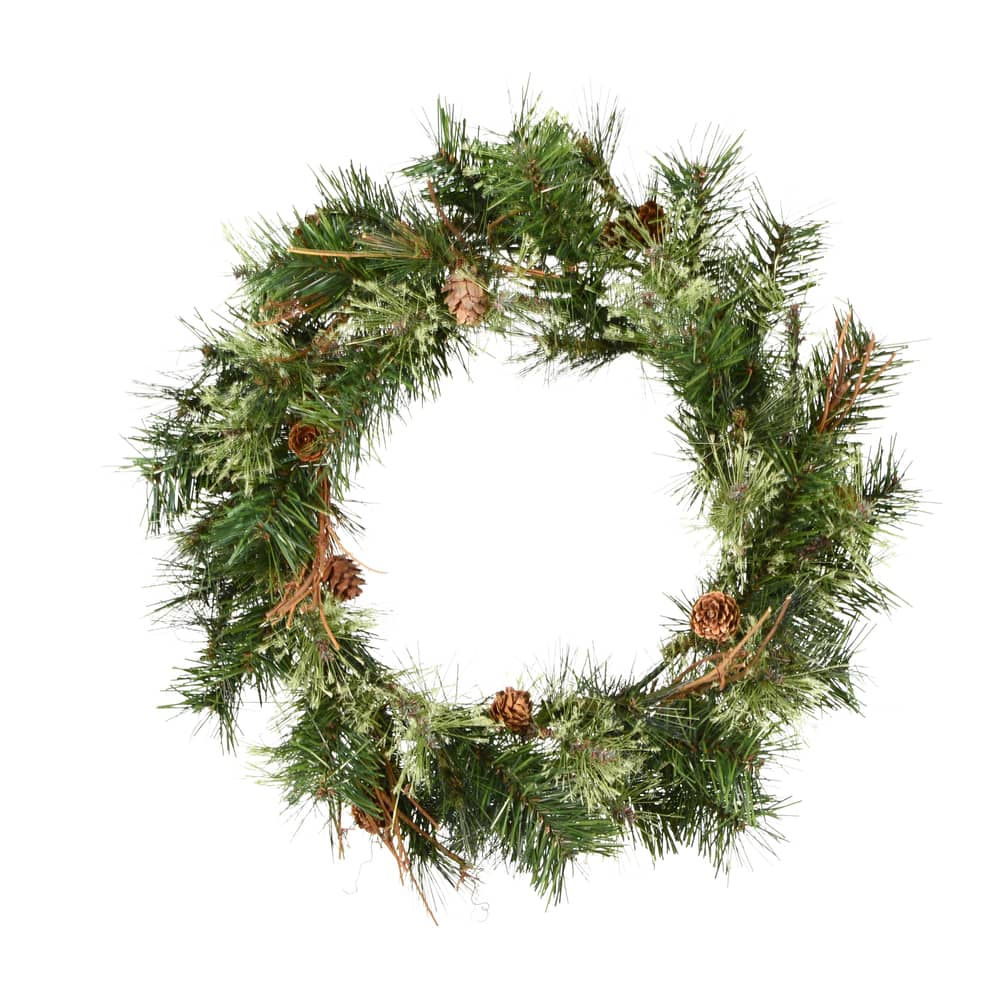 Vickerman - 20" Mixed Country Pine Wreath 70 Tips - Green