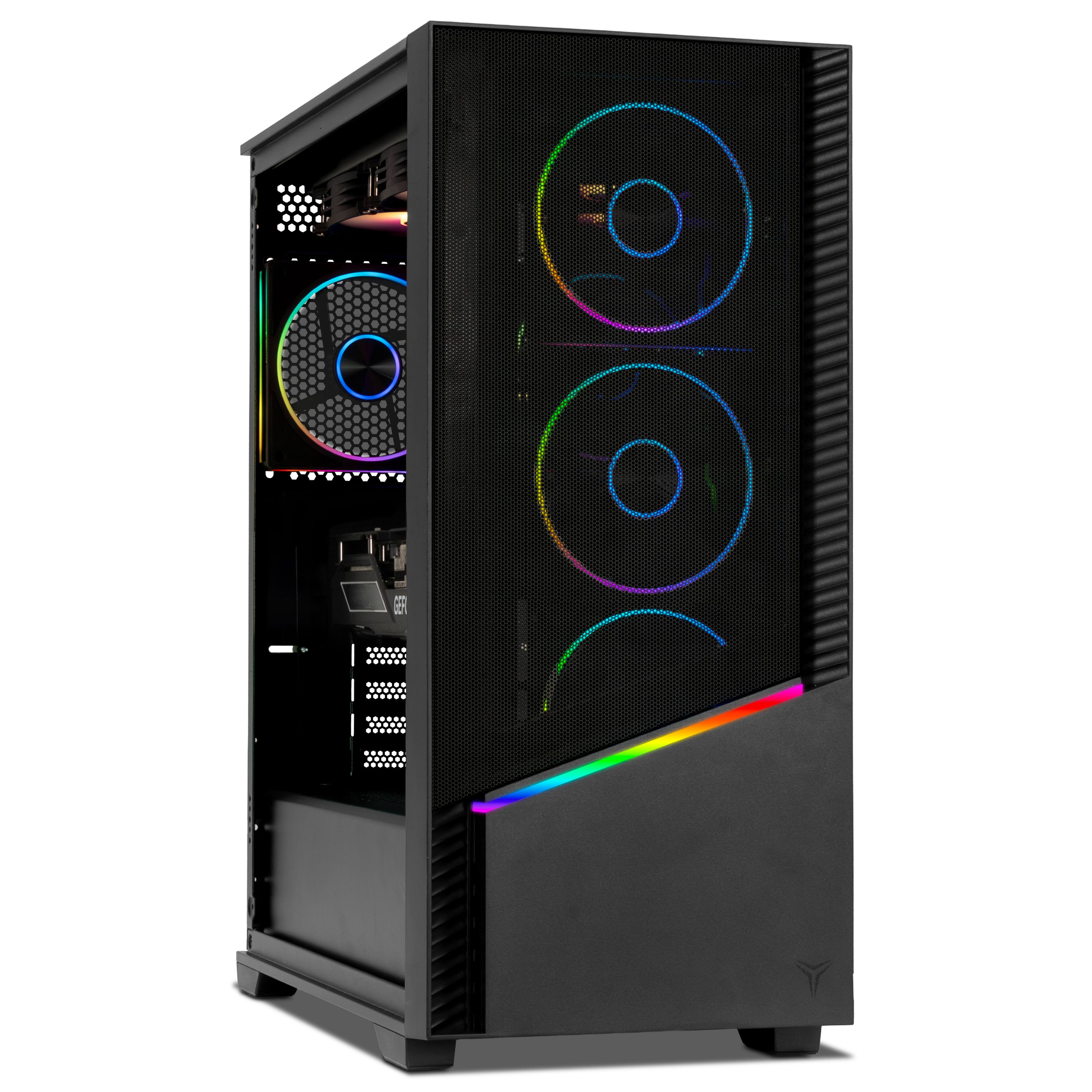 Angle. YEYIAN - YEYIAN Gaming PC. AMD Ryzen 7 8700F, NVIDIA RTX 5070, 240mm AIO,  2 TB NVMe, 32GB RAM, 750W. YPA-EL870FC-5701U - Black.