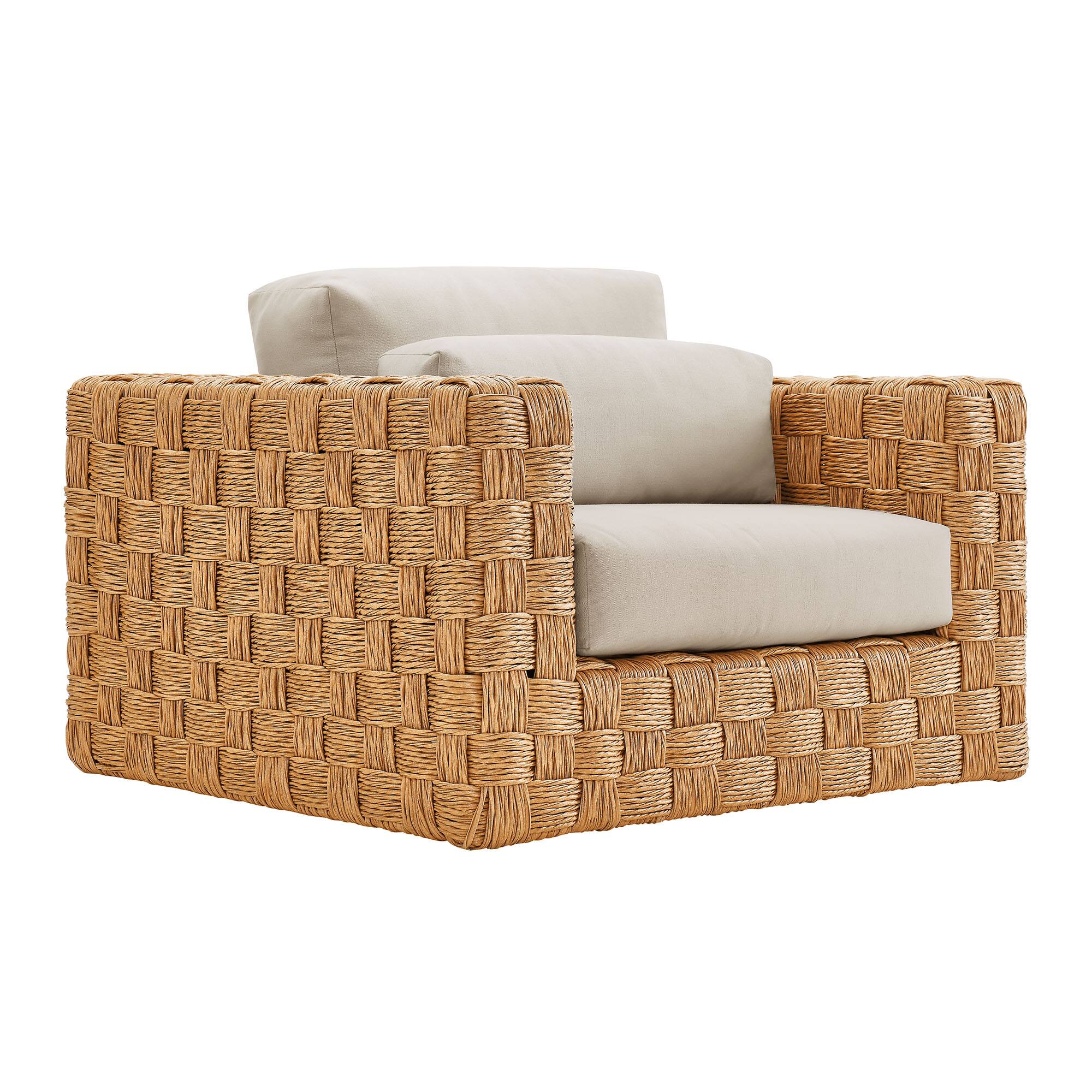 Left. Modway - Thames Outdoor Patio Wicker Outdoor Patio Rattan Armchair by Modway - Natural Light Gray.