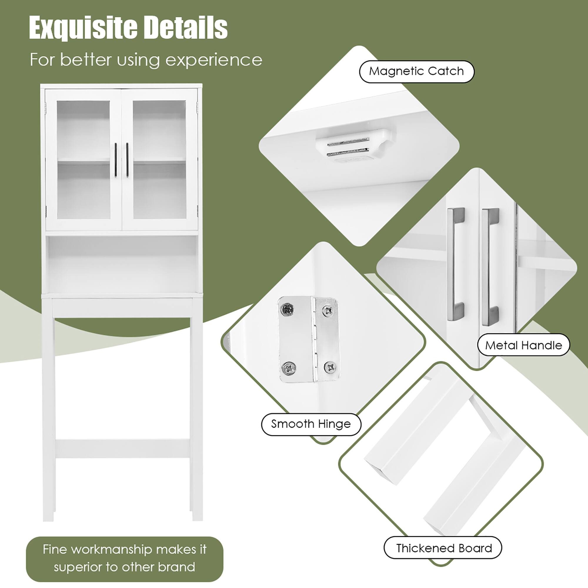 Exquisite Details  
For better using experience  

- Magnetic Catch  
- Metal Handle  
- Smooth Hinge  
- Thickened Board  

Fine workmanship makes it superior to other brand