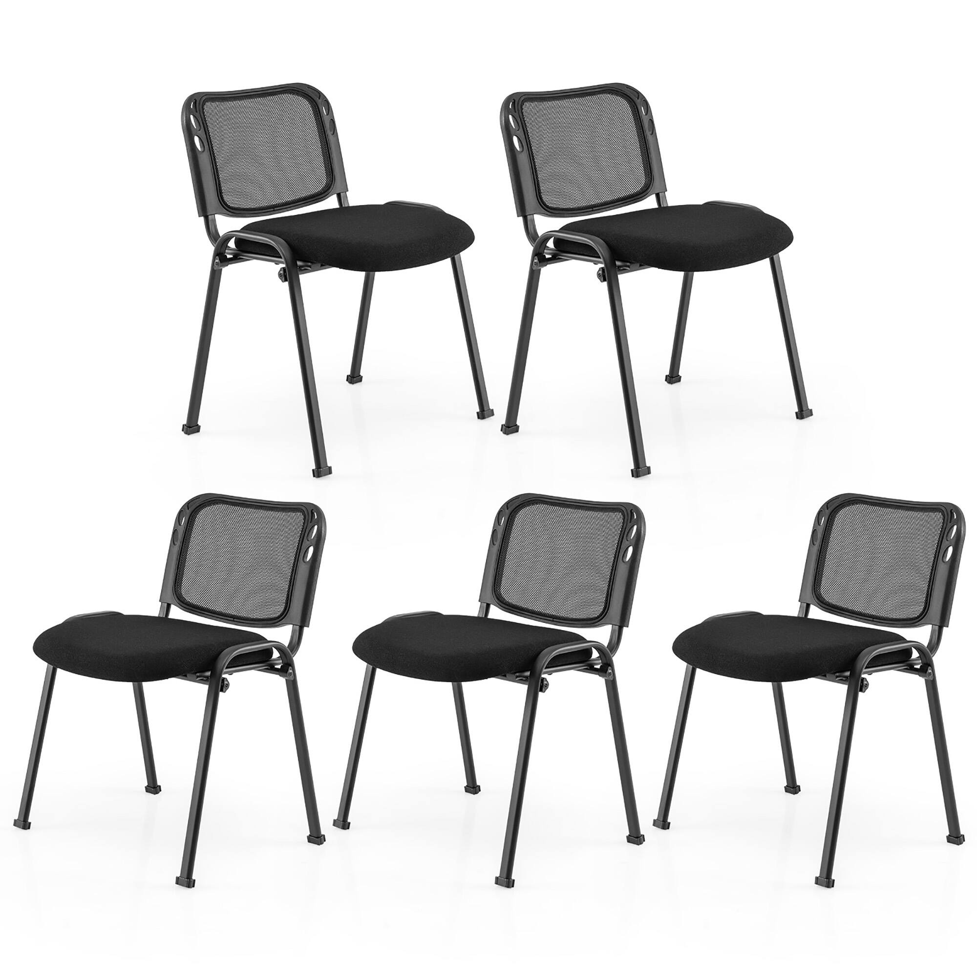 Alt View 7. Gymax - Gymax Set of 5 Conference Chair Mesh Back Office Waiting Room Guest Reception Black - Black.