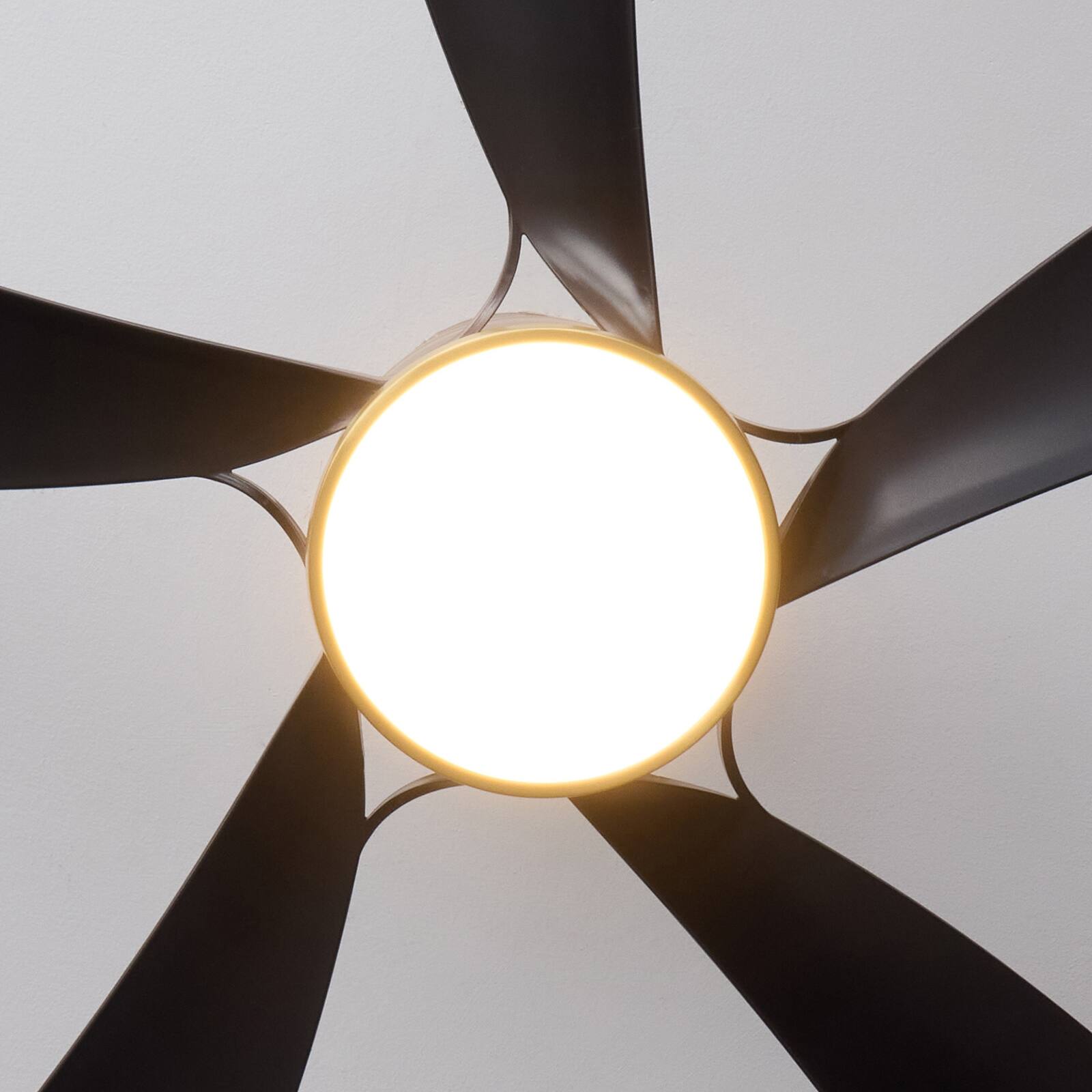 Alt View 8. Siljoy - 52" Modern Indoor Ceiling Fan with LED Light, 5 Reversible Blades, 6-Speed DC Motor, Remote Control and Timer Function - Matte Black.