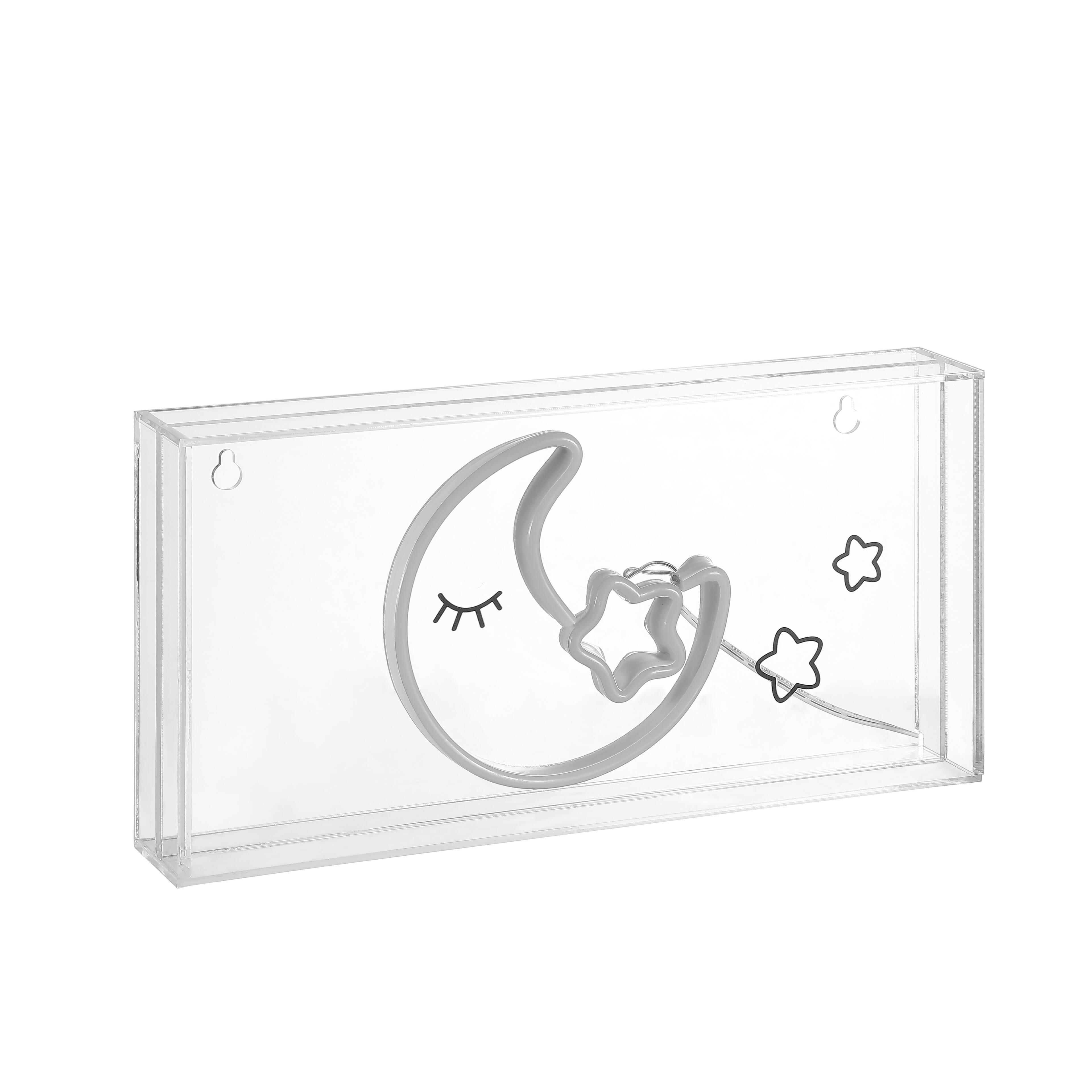 Alt View 8. Jonathan Y - Moon 11.8" Contemporary Glam Acrylic Box USB Operated LED Neon Light, Pink/Yellow - Pink/Yellow.