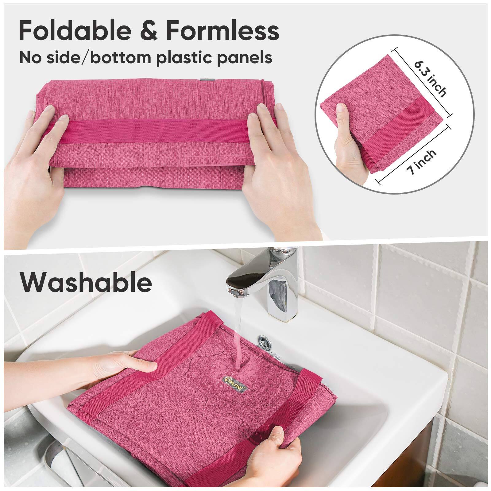Foldable & Formless  
No side/bottom plastic panels  

6.3 inch  
7 inch  

Washable