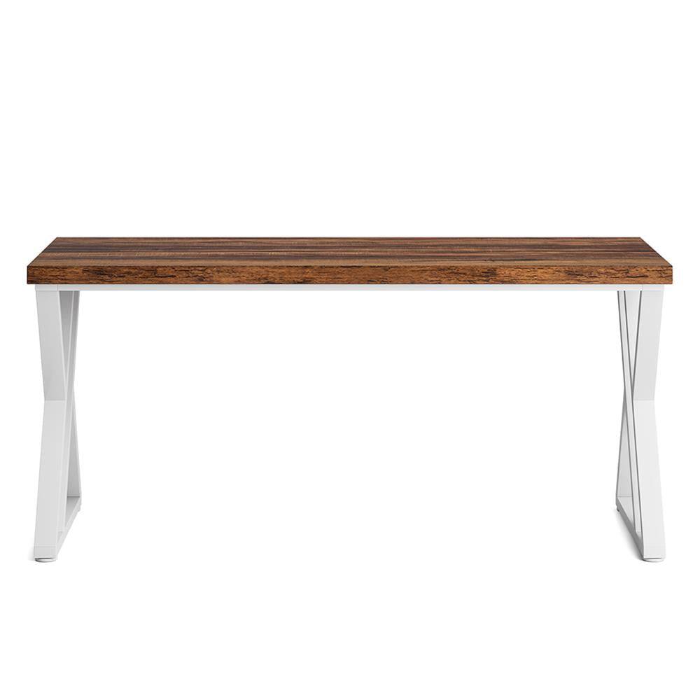 Angle. Kadyn - Kadyn Study Writing Desk, Computer Desk,Heavy-Duty Computer Desk, 55" Simple Study Desk Writing Table,Walnut & White - Walnut & White.