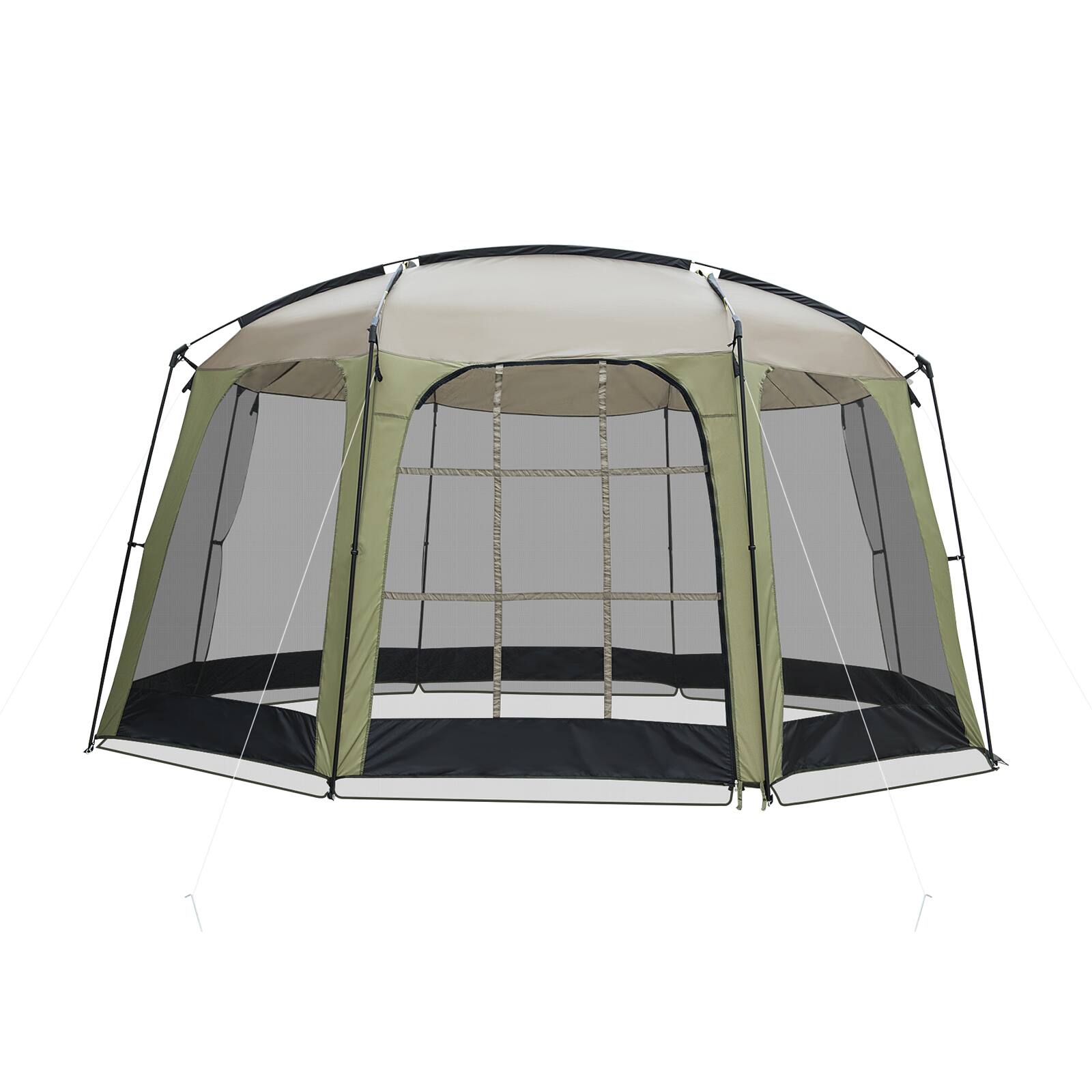 Alt View 9. Gymax - Gymax 12.5 FT X 11.7 FT Mesh Screen Tent w/Zippered Door & Carrying Bag for Camping - Green.