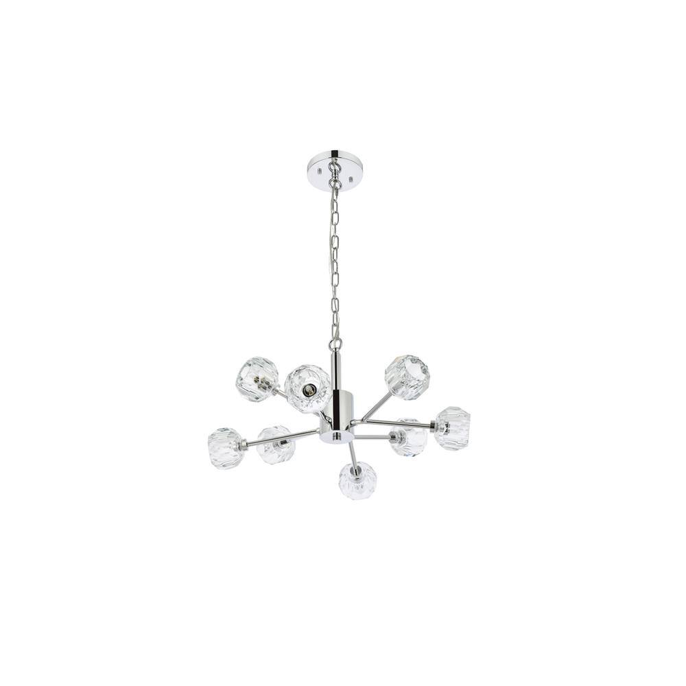 Back. Elegant Lighting - Graham 8 Light Pendant in Chrome - Chrome And Clear.