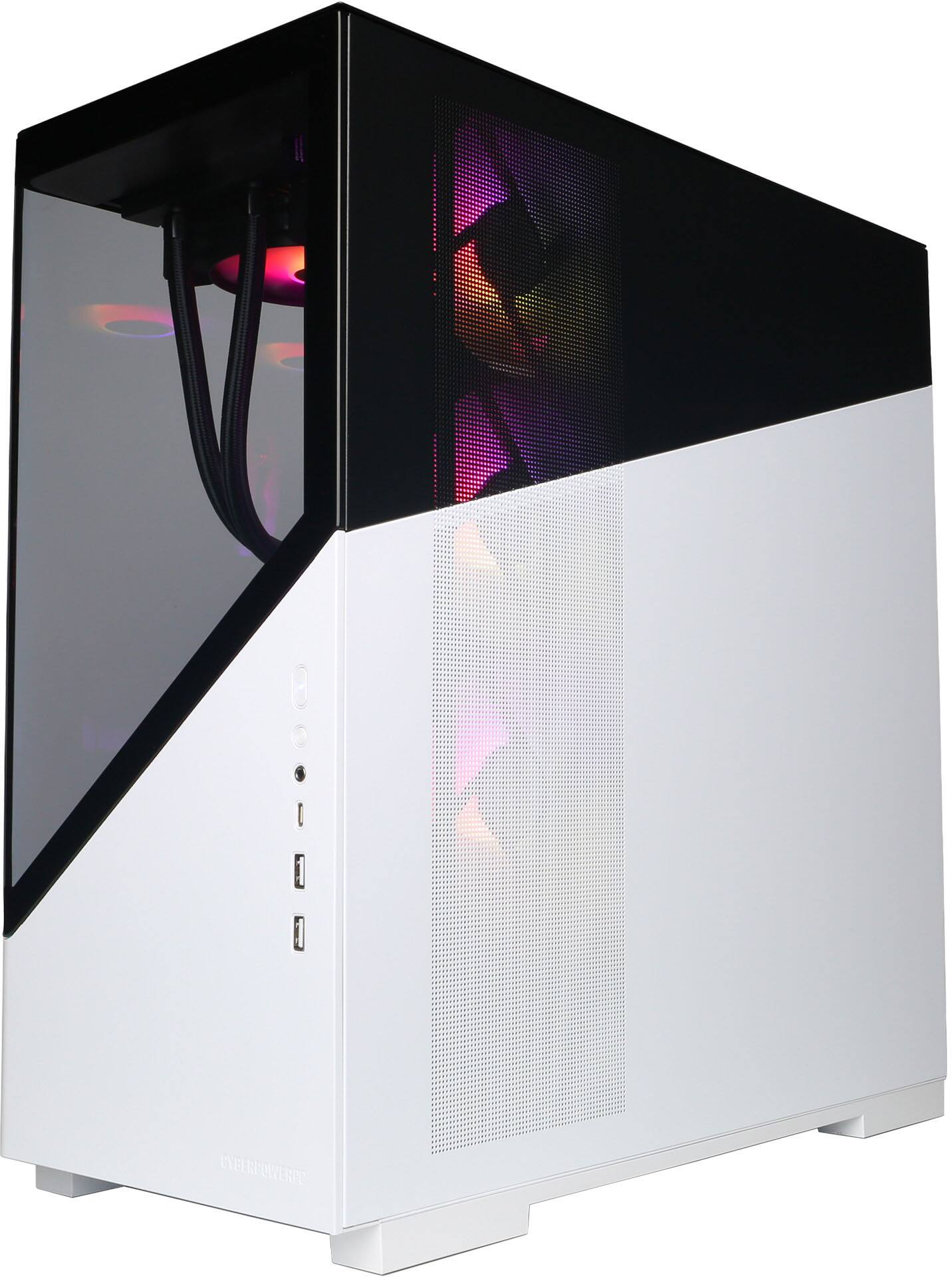 Alt View 4. CyberPowerPC - Gaming Desktop - AMD Ryzen 7 7800X3D 2023 - AMD Radeon RX 9070 GRE 16GB - 32GB DDR5 Memory - 2TB SSD Storage - White.
