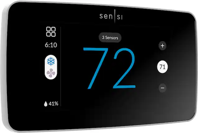 Front. Copeland - Sensi Touch 2 Smart Programmable Wi-Fi Thermostat-Works with Alexa - White Beveled Edge.