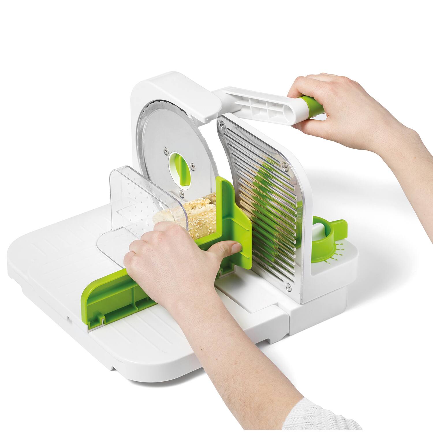 Alt View 2. Starfrit - Starfrit 092968-002-0000 Deli Slicer, Green/white - Green.