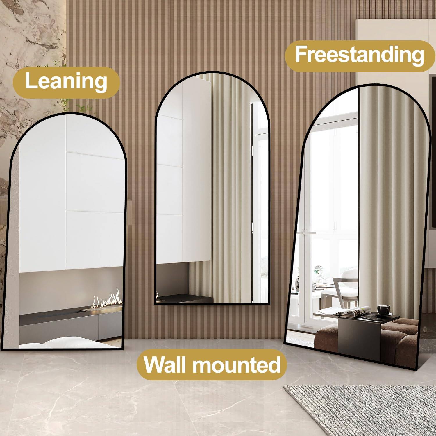 Leaning  
Wall mounted  
Freestanding