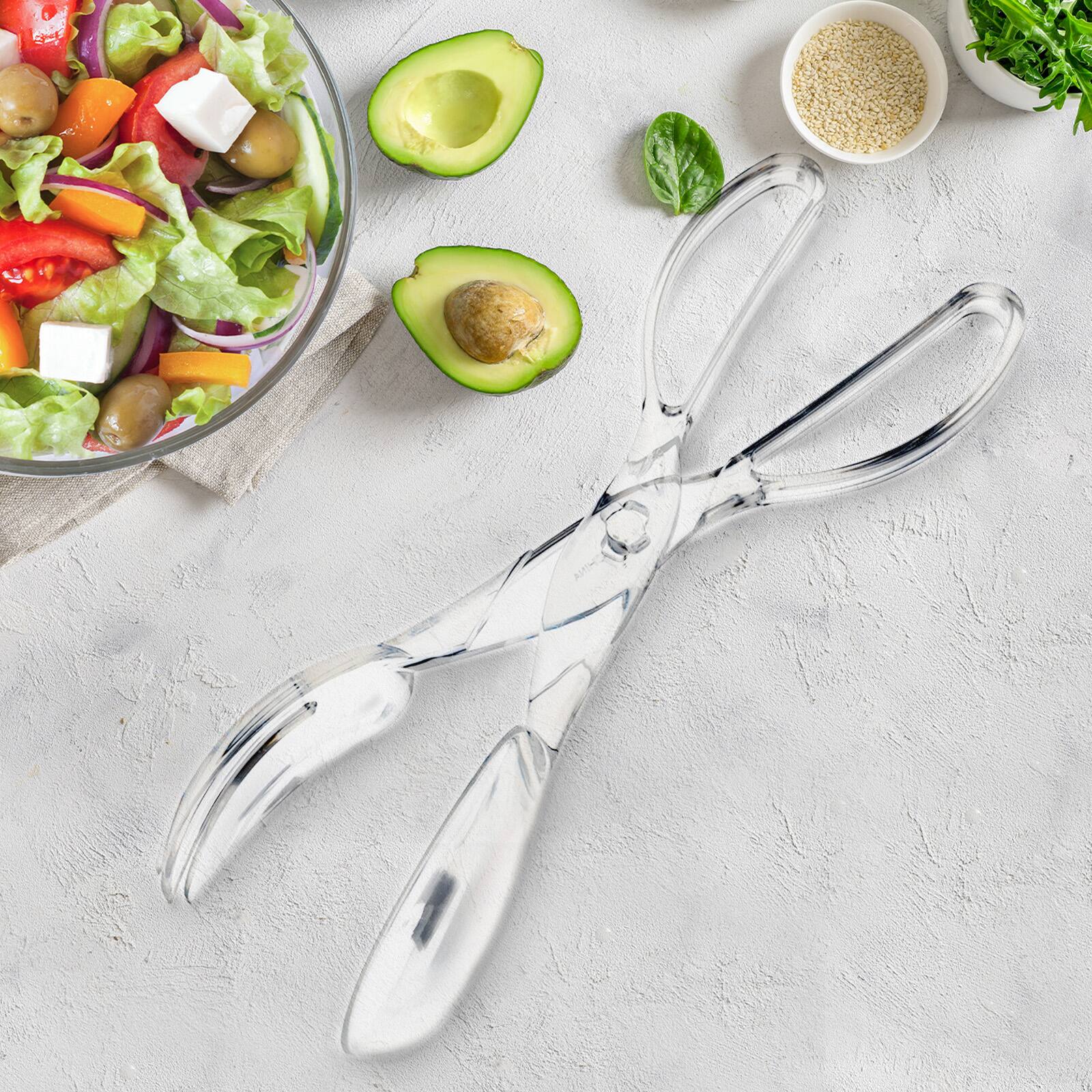 Angle. Hansmart - HANSMART Salad Tong Food Clip Compact Kitchen Barbecue Serving Tong Bread Steak Meat Picker - Transparent.
