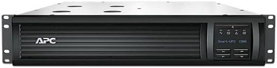 Front. APC - Smart-UPS, Line Interactive, 1500VA, Rackmount 2U, 120V, 6x NEMA 5-15R outlets, SmartConnect Port+SmartSlot, AVR, LC - BLACK.
