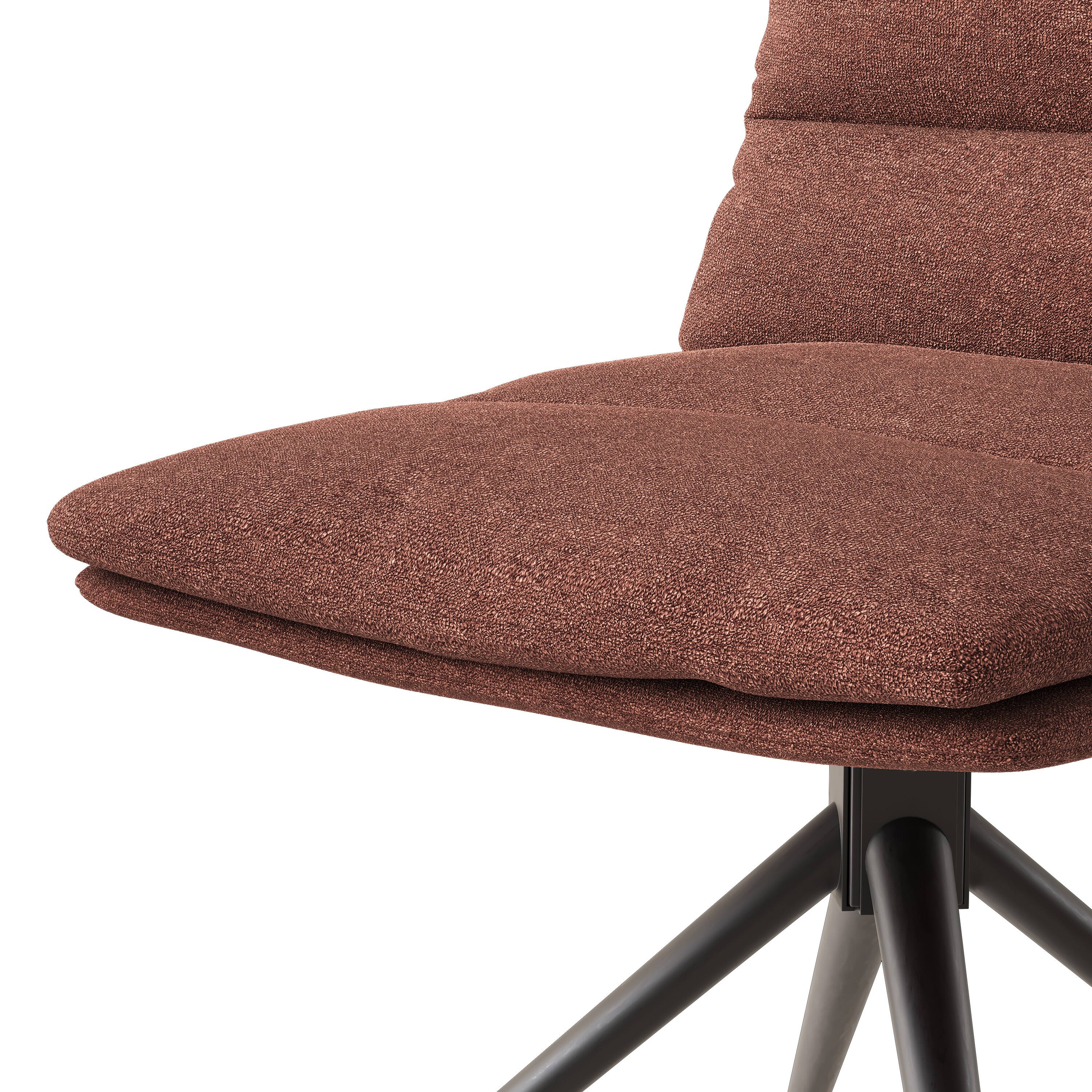 Alt View 4. POVISON - Modern Swivel Upholstered Dining Chairs Set of 2, Linen Side Chairs, Brown & Black, Home Office Task Desk Chairs - Black & Brown.