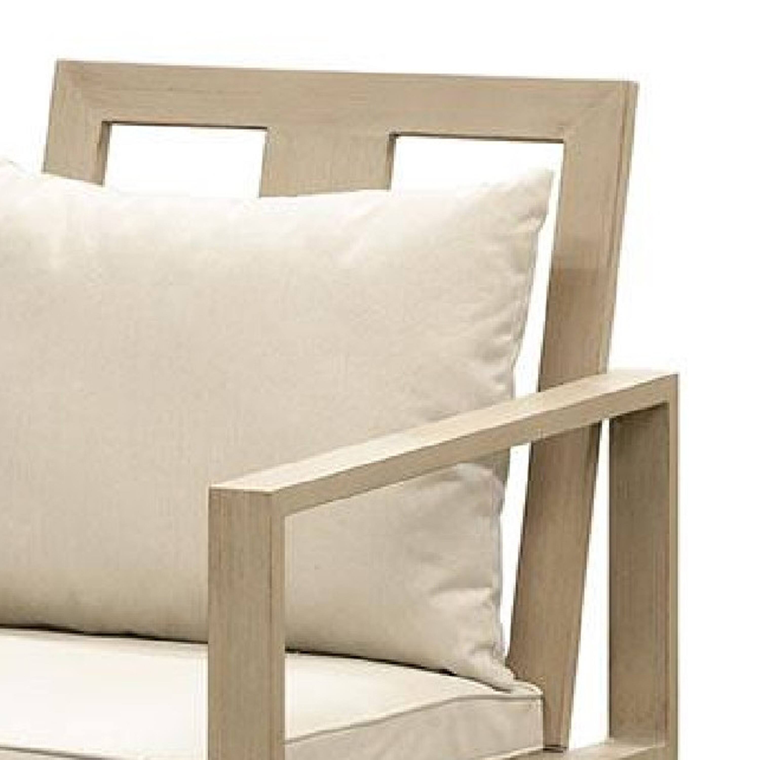 Alt View 2. Manhattan Lane - Beli Outdoor Armchair Set of 2, Washable Beige Covers - Natural Brown, Beige.