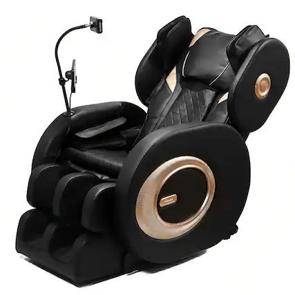 Front. ZACHVO - Zero-Gravity Full-Body Massage Chair - Black.