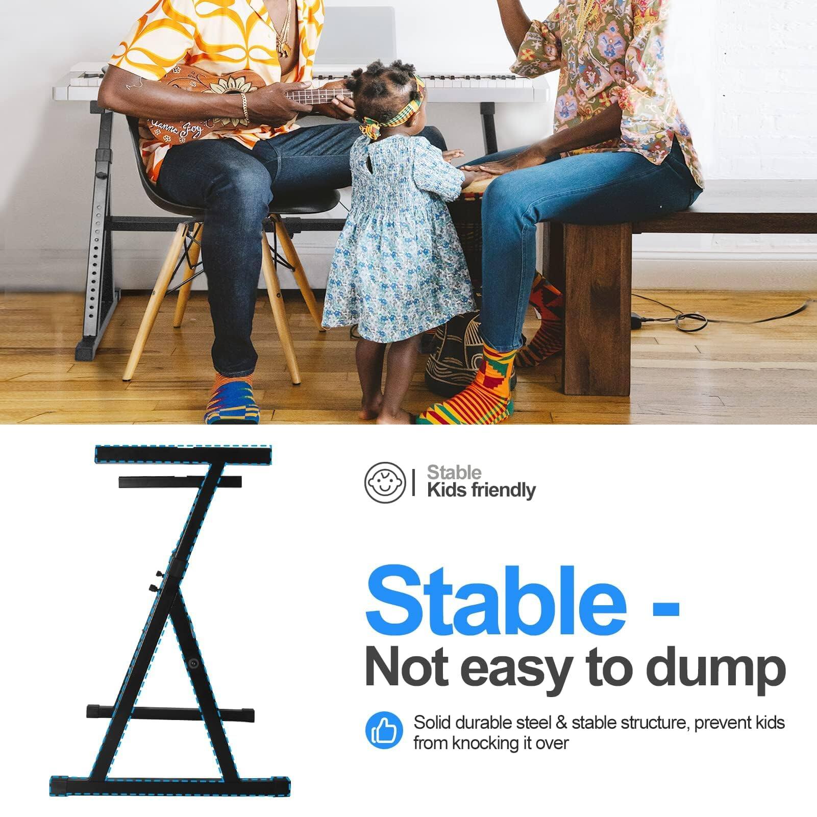 Stable - Not easy to dump

Solid durable steel & stable structure, prevent kids from knocking it over

Stable
Kids friendly