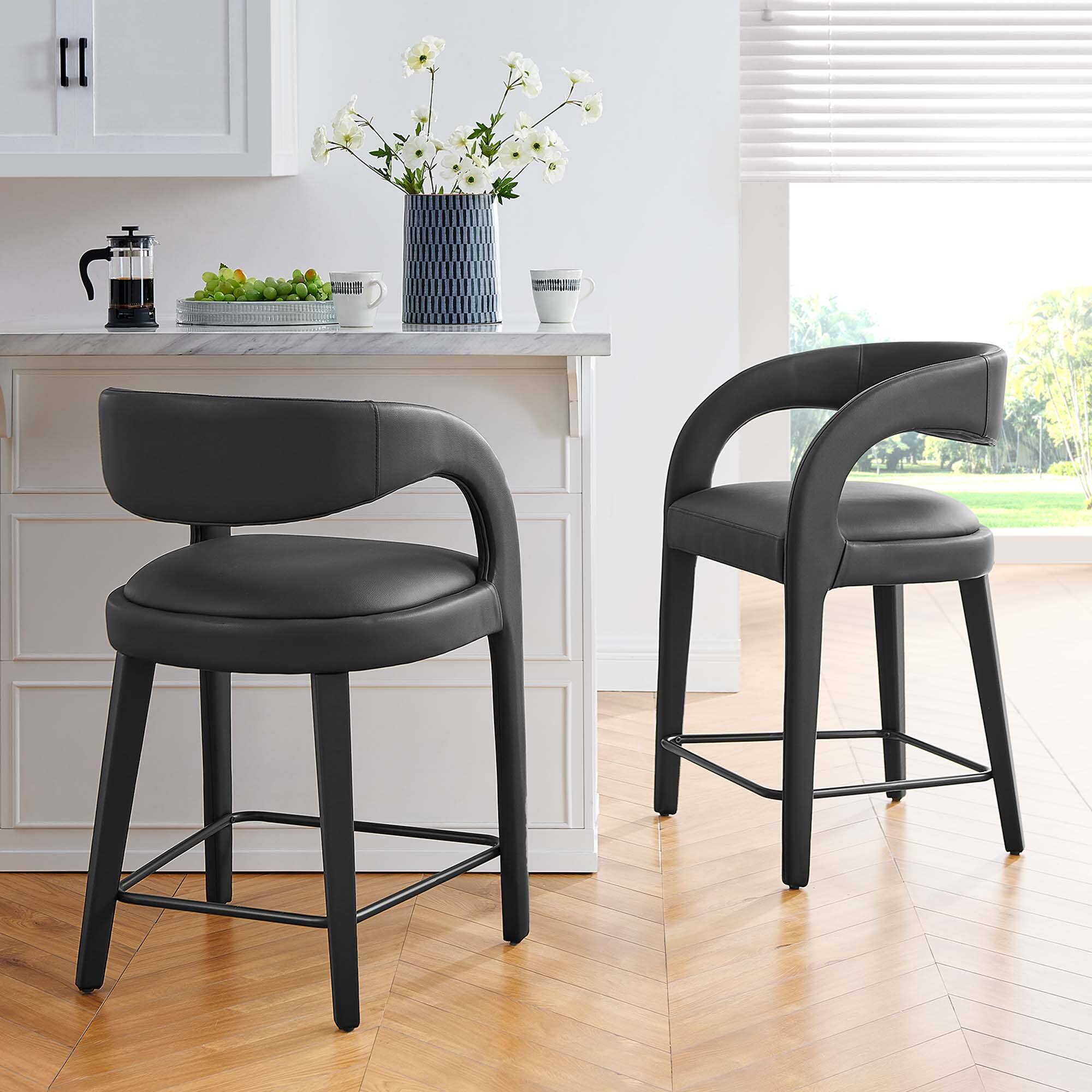 Alt View 5. Modway - Pinnacle Vegan Leather Counter Stool Set of 2 by Modway - 0.