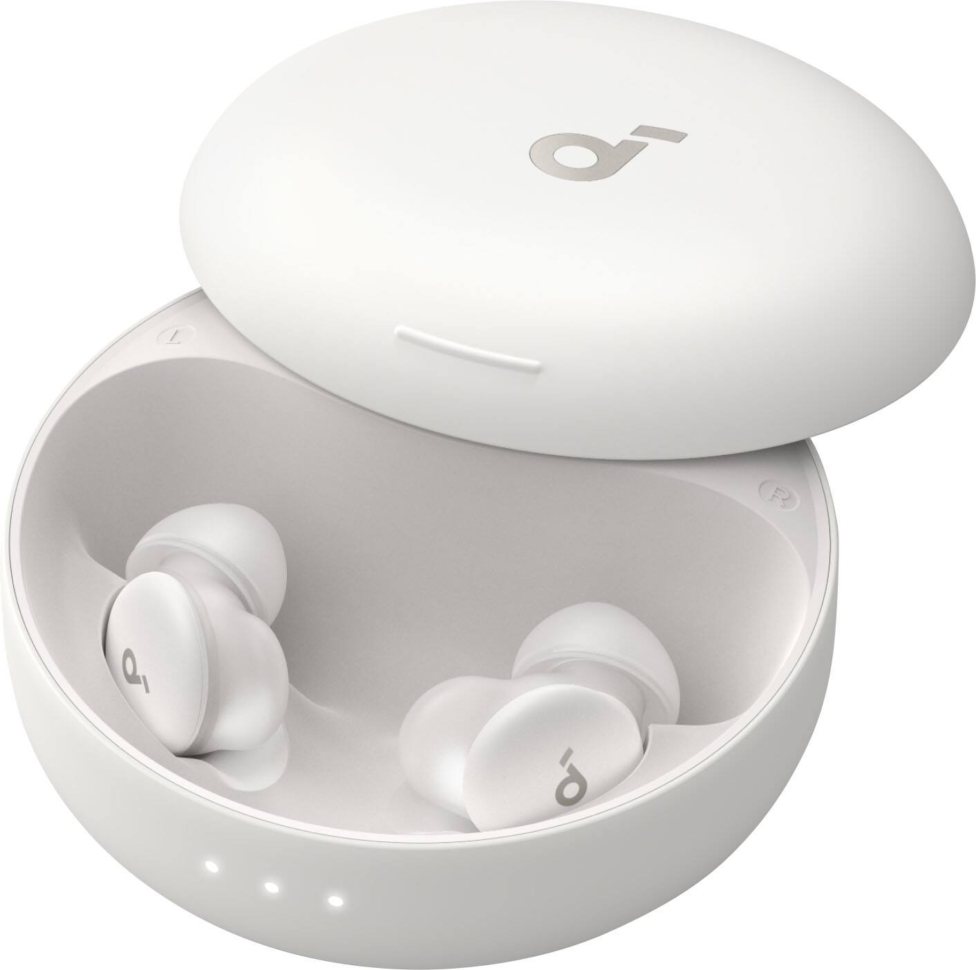 Angle. Soundcore - by Anker Sleep A30 Smart Wireless Bluetooth ANC In-Ear Sleep Earbuds for General Use - Moonlit White.