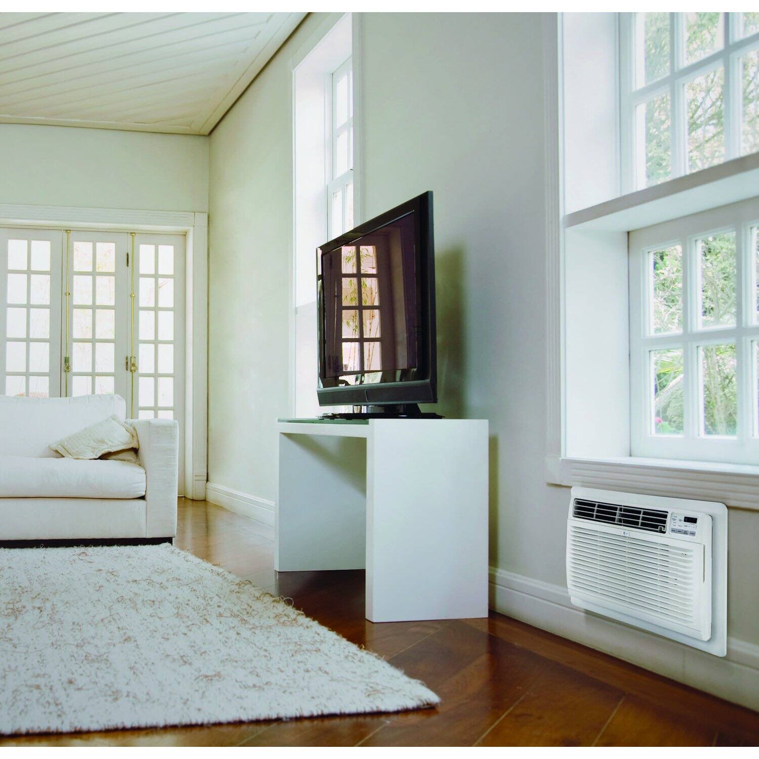 Alt View 9. LG - 550 Sq. Ft. 11,800 BTU 230V Through-the-Wall Air Conditioner with 11,200 BTU Supplemental Heat Function - White.