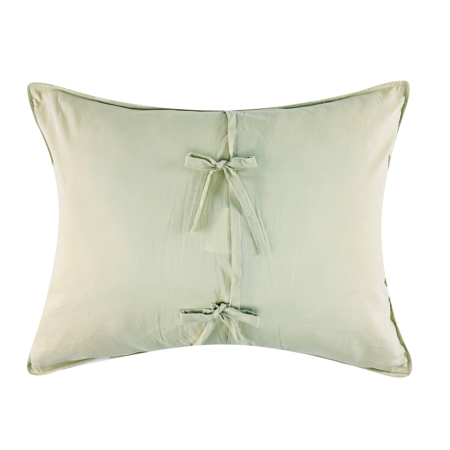 Left. Greenland Home Fashions - Greenland Home Fashions Harper Pillow 100% Polyester Sham Standard 20x26 Sage - Sage.