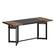 Angle. Bestier - 70" Dining Table for 6-8 Wooden Kitchen Table or Computer Desk with Shelves and Metal Legs - Brown.