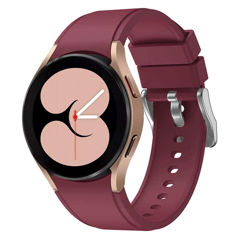 StrapsCo - Active Band Silicone Rubber Watch Strap For Samsung Galaxy Watch 5 - Wine Red