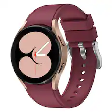Front. StrapsCo - Active Band Silicone Rubber Watch Strap For Samsung Galaxy Watch 7 - Wine Red.