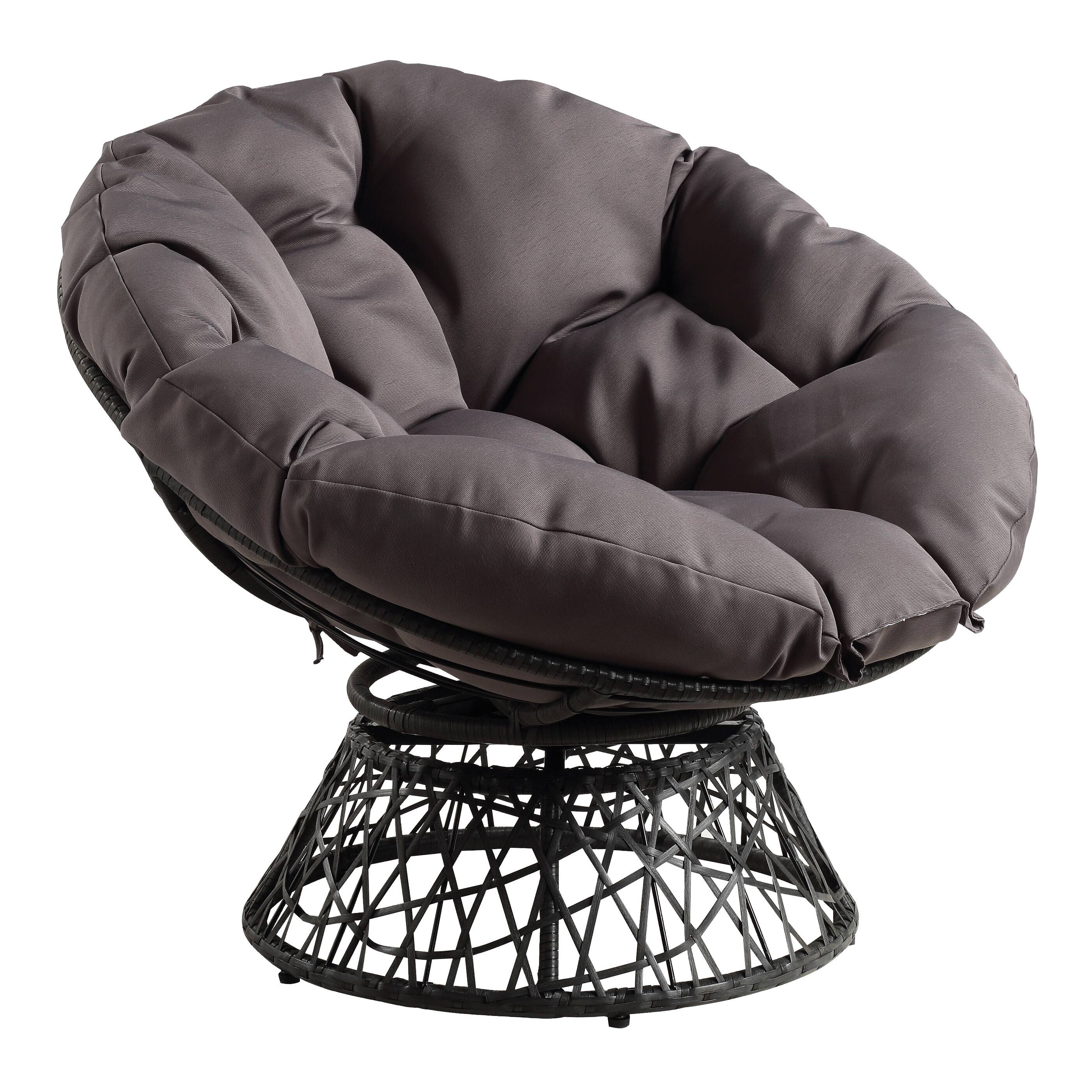 Angle. OSP Home Furnishings - Papasan Chair - Gray.