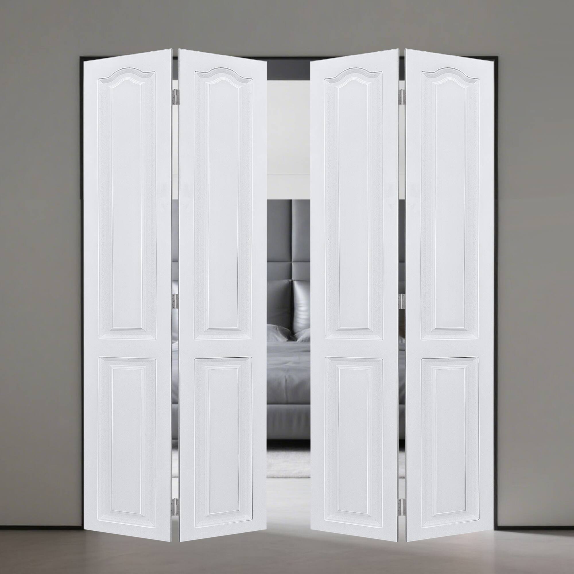 Alt View 3. Boyel Living - Milk White Interior Barn Door 30-in L x 0.75-in W x 79-in H with Matching Installation Hardware - Milk White.