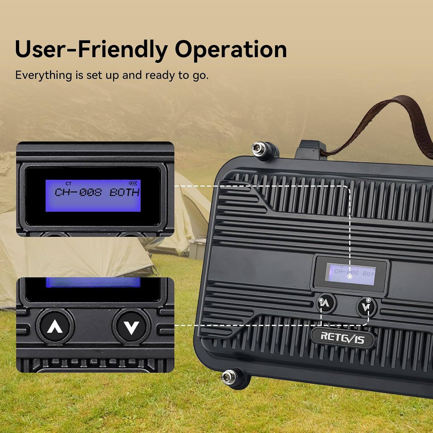 User-Friendly Operation  
Everything is set up and ready to go.  

CT VIS CH-008 BOTH  
CH-008  
A  
V  
A N RETE/IS