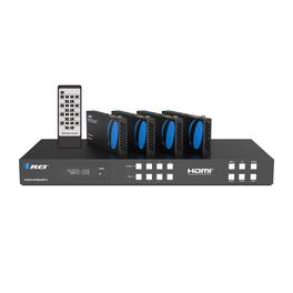 Orei - 4x4 HDMI HDBaseT Matrix 4K@60Hz up to 230 ft with Audio Extraction (UHD44-EXB230R-K) - Black