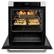 Left. ZLINE - ZLINE Autograph 30 in. True Convection Single Wall Oven in Satin Steel with Nickel Helix Handle (WASSZ-30-KPN) - Satin Stainless Steel.