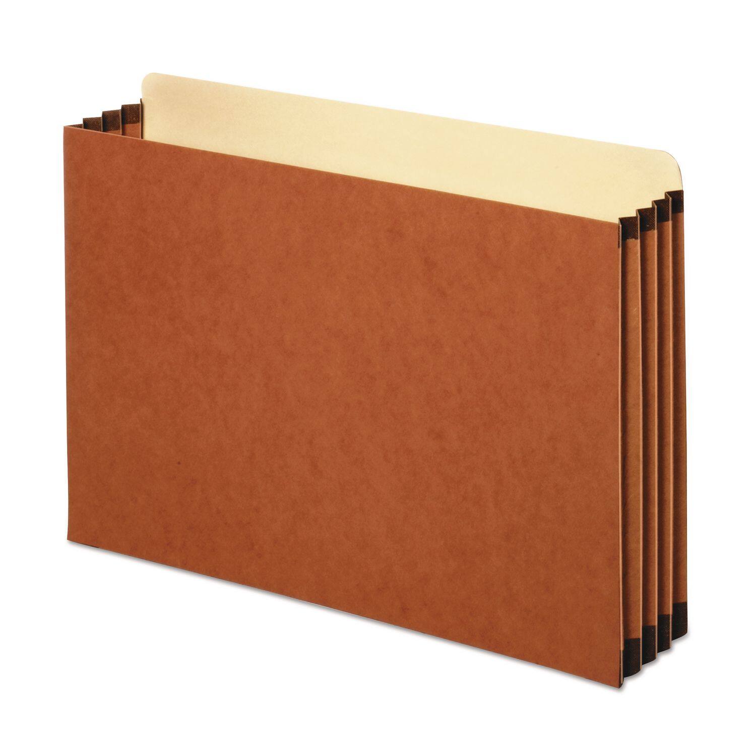 Front. Tops Business Forms - File Cabinet Pockets, 3.5" Expansion, Legal Size, Redrope, 10/box.