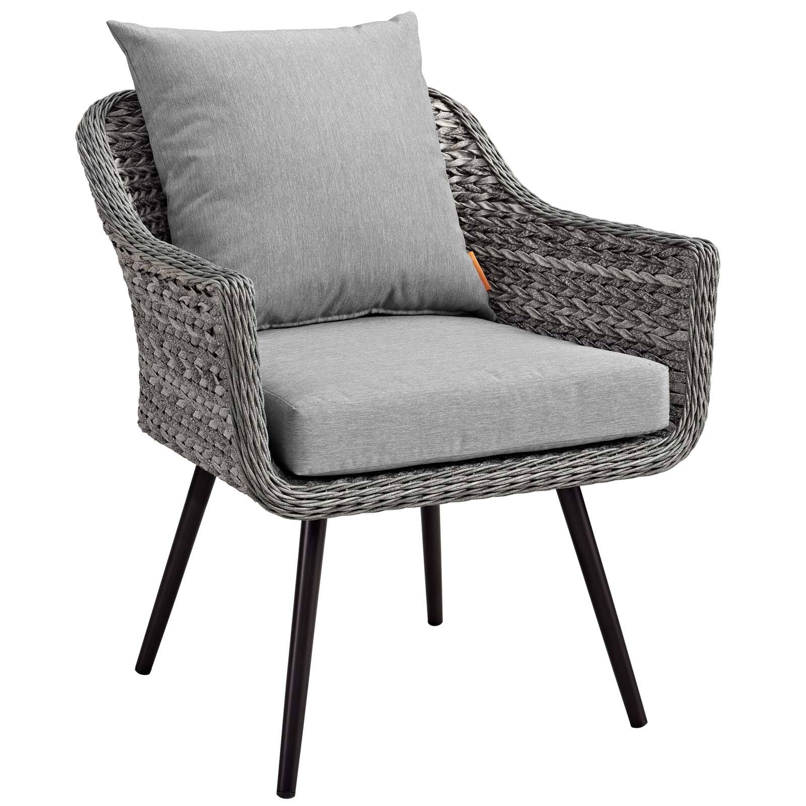 Back. Modway - Endeavor 3 Piece Outdoor Patio Wicker Rattan Loveseat and Armchair Set by Modway - Gray Gray.