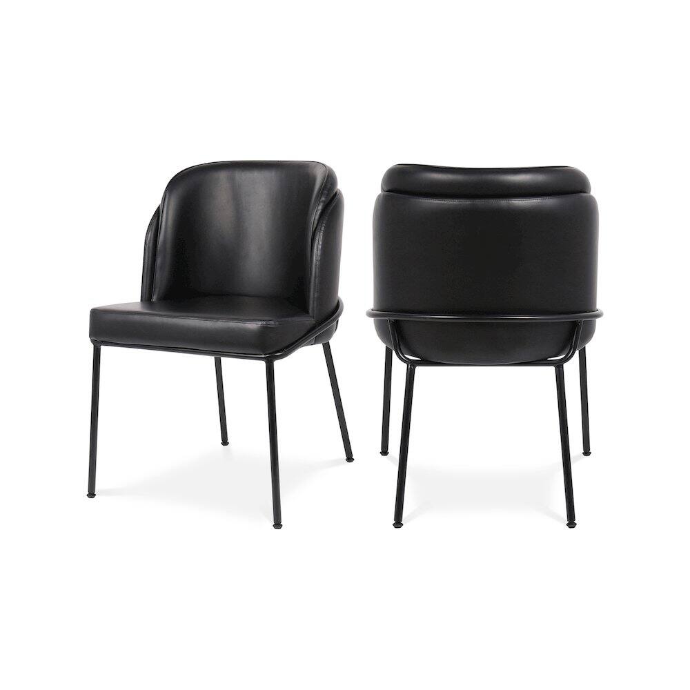 Meridian Furniture - Jagger Vegan Leather Dining Chair, Set of 2 - Black