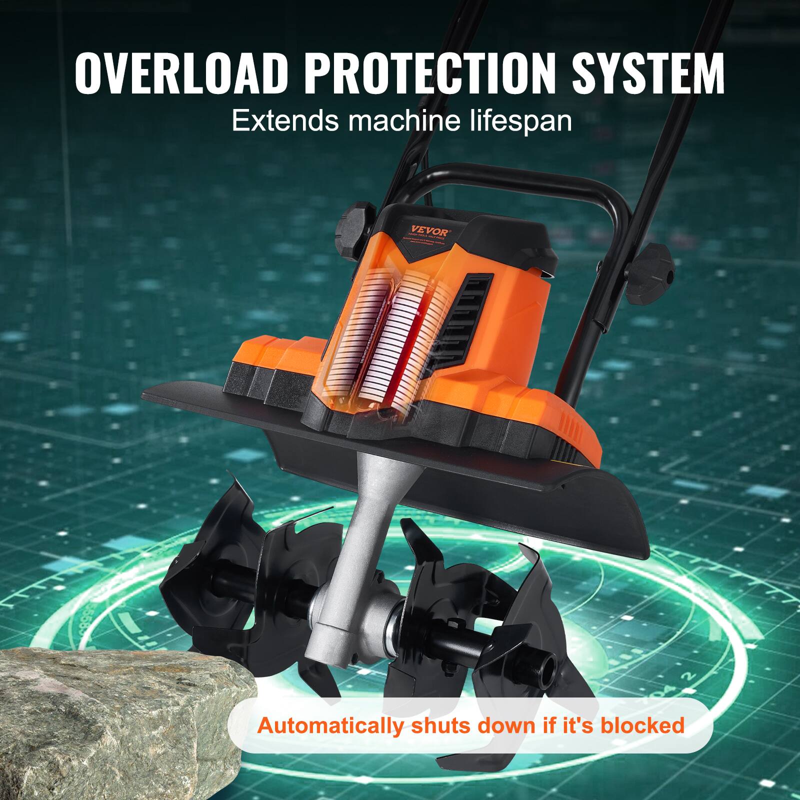 OVERLOAD PROTECTION SYSTEM
Extends machine lifespan
VEVOR
Automatically shuts down if it's blocked