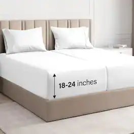 CGK Linens - Extra Deep Pocket 4 Piece Sheet Set - Soft Bed Sheets, Fits 18"-24" Mattresses - Split king - White