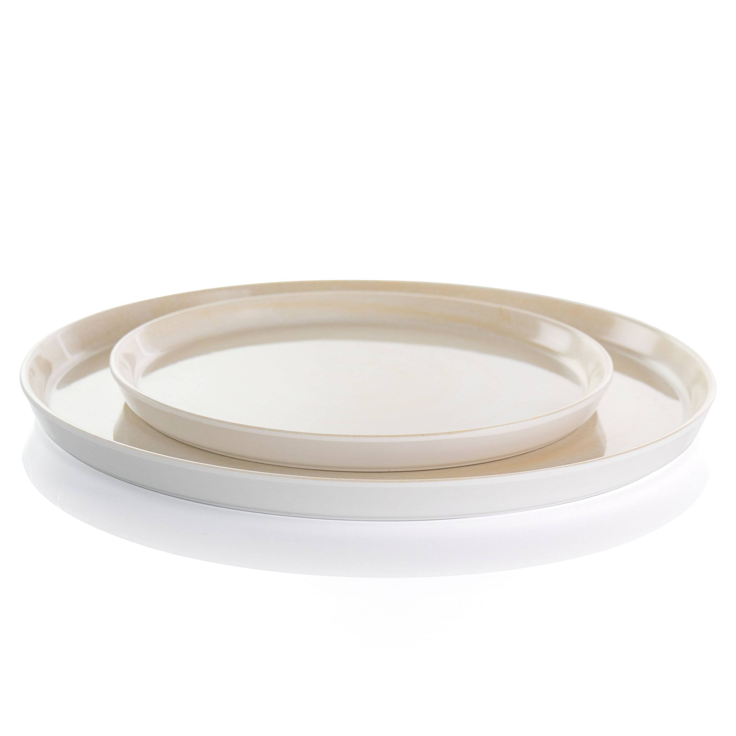Alt View 5. Elama - Elama Crafted Clay 12 Piece Lightweight Melamine Dinnerware Set in Cream - Cream.