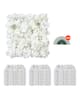 Front. VEVOR - 3D Flower Wall Panel, 24 PCS 15 x 15 inch, Artificial Floral Wall Background Mesh Backing Mat - Green.