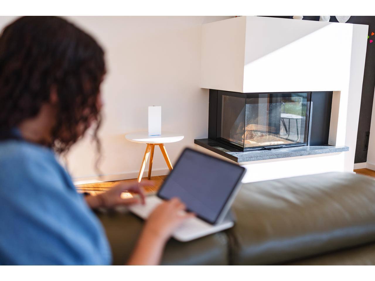 Alt View 6. MSI - MSI Roamii BE Pro Mesh 2-Pack (WiFi7, 11000, 6000 sq.ft., 200+ Devices, 2.5Gbps, MU MIMO MLO) - WHITE.