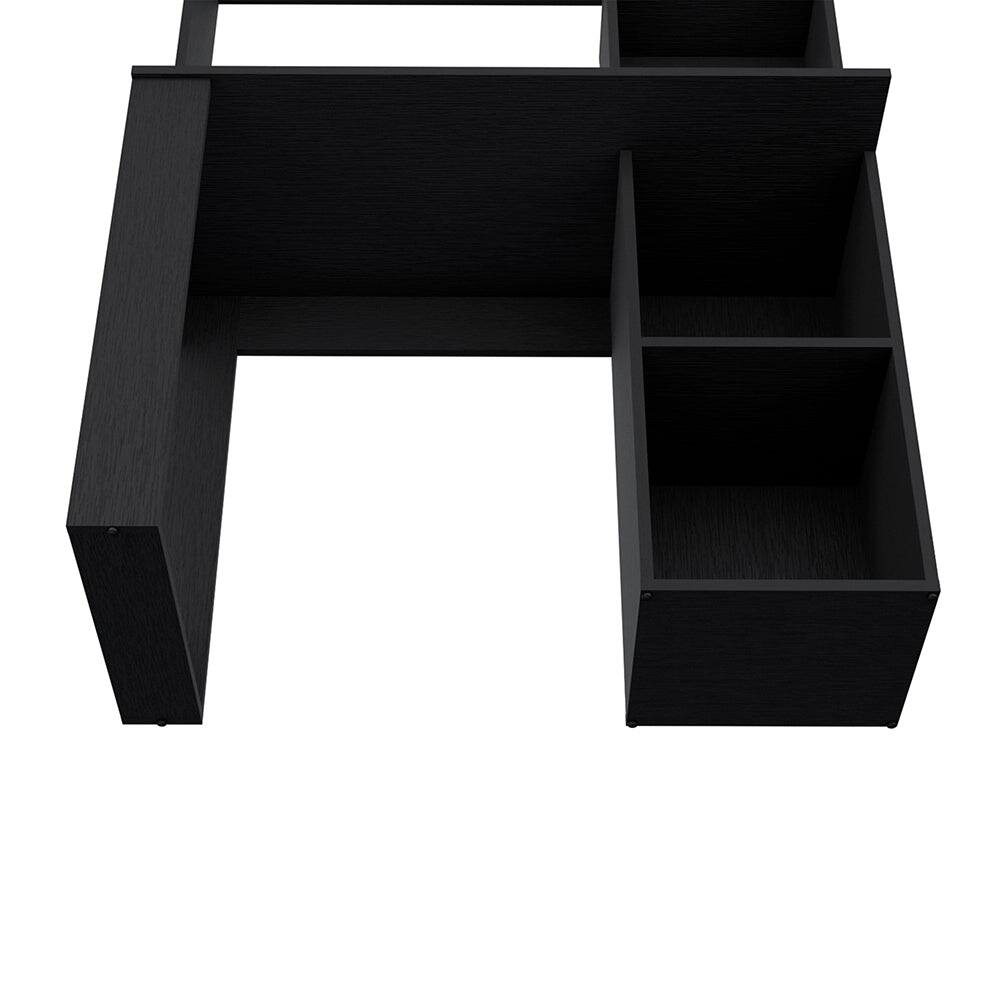 Alt View 1. APRILSOUL - Carroll Computer Desk with Hutch and Storage Shelves - Black.