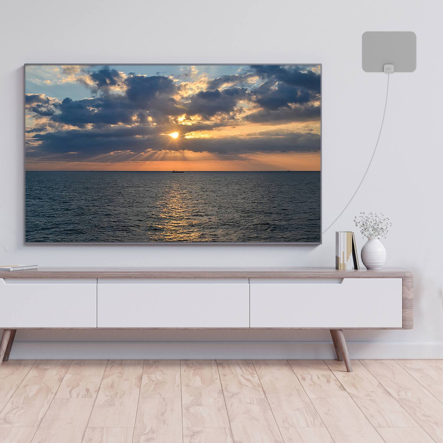 Alt View 1. Mohu - Leaf Ultra-Thin Indoor TV Antenna 40-Mile Range, UHF VHF Multi-Directional, 4K 8K UHD NEXTGEN TV - Warm Gray.