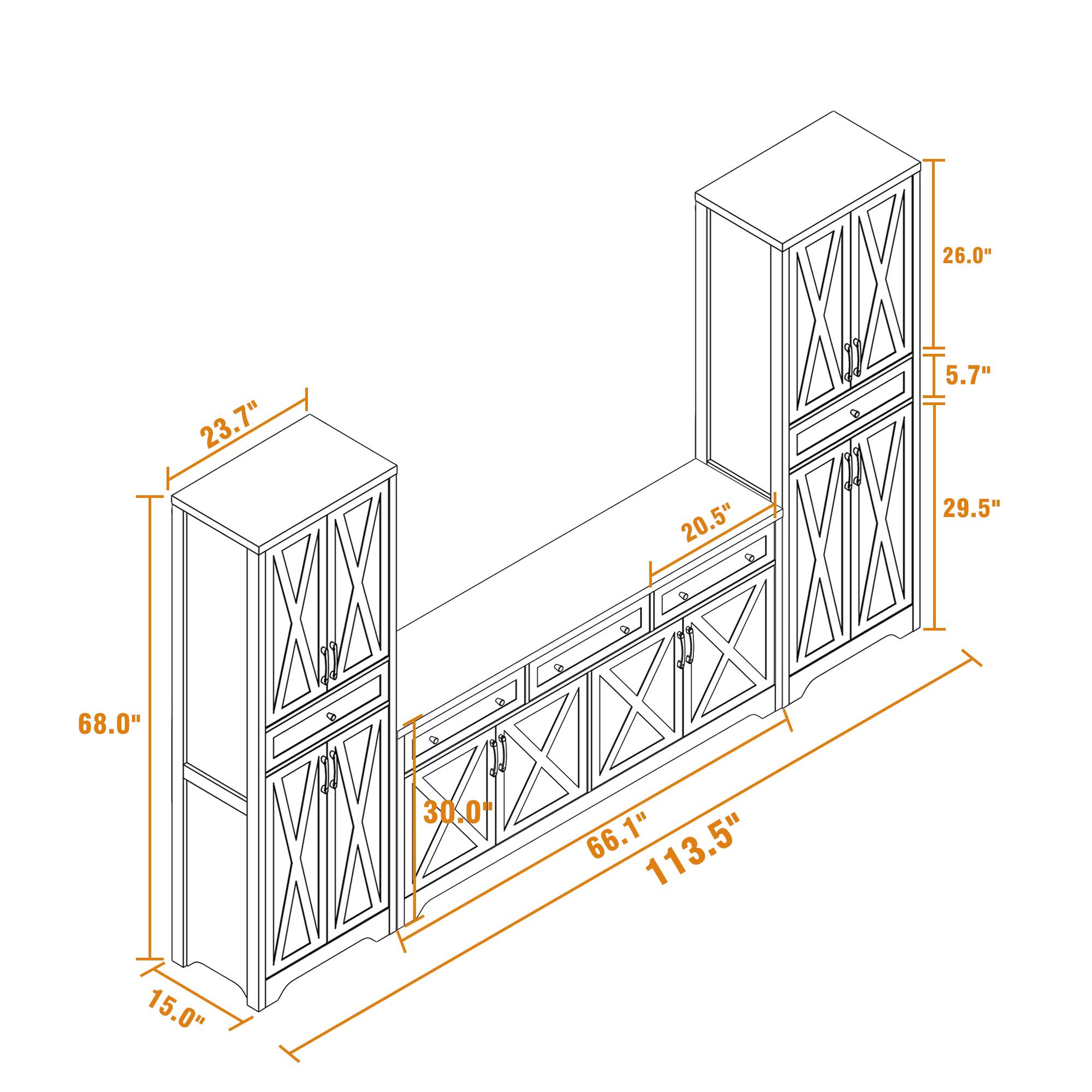 26.0"  
5.7"  
23.7"  
29.5"  
20.5"  
68.0"  
30.0"  
66.1"  
113.5"  
15.0"