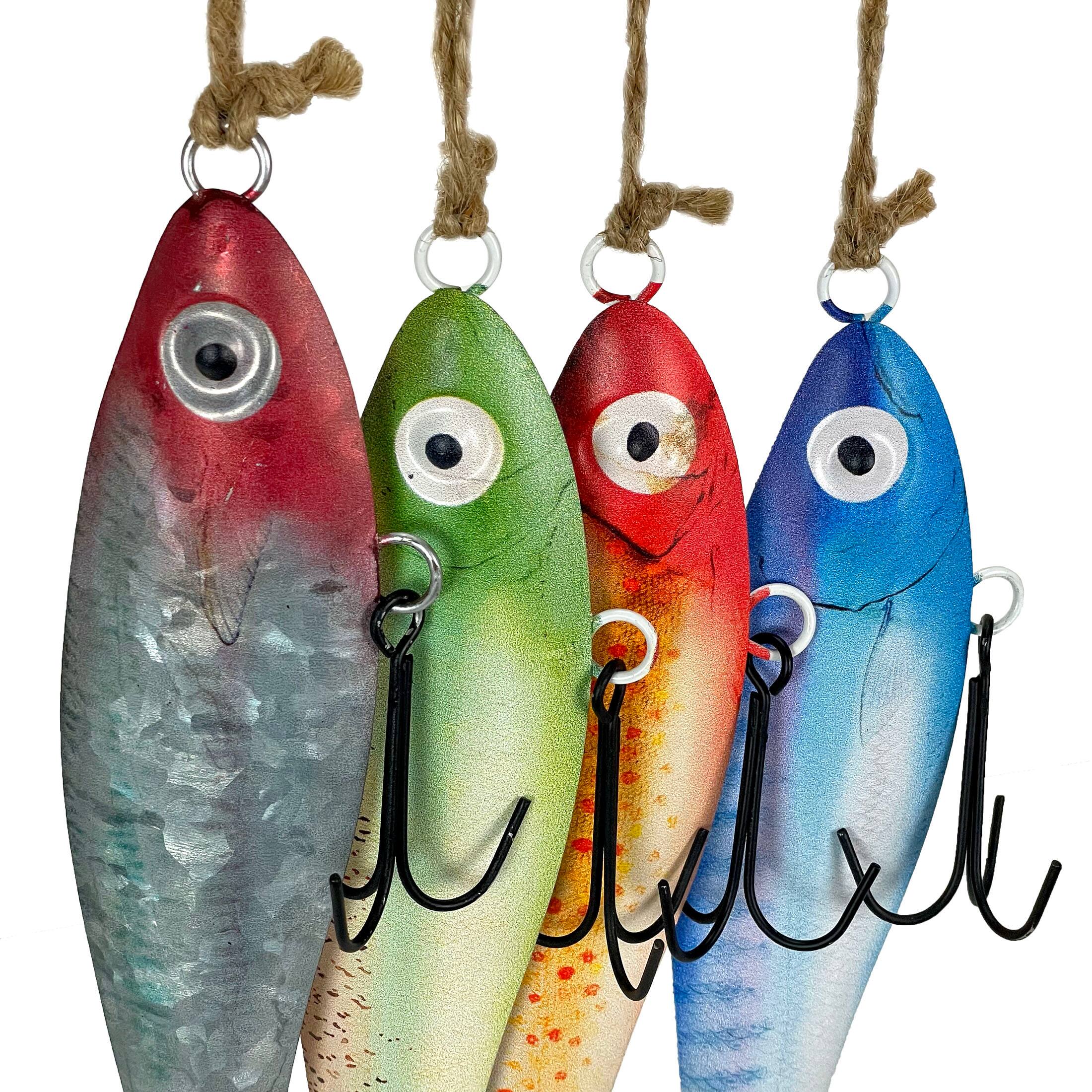 Alt View 1. Things2Die4 - Vintage Fishing Lure Wall Hangings – Set of 4, Multicolor Nautical Art - Multicolored.